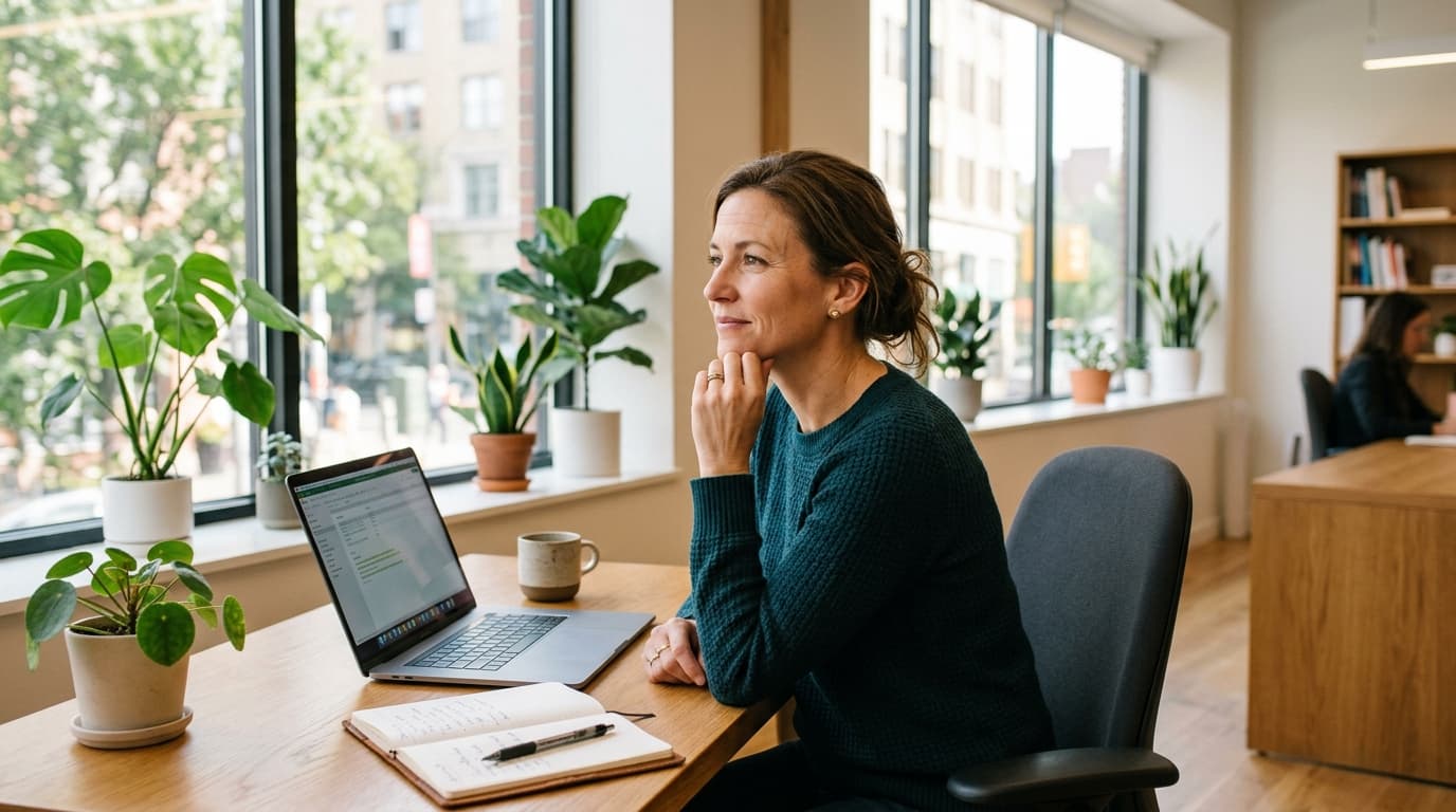 Business owner reviewing the state of operations